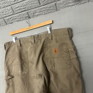 Carhartt B151LBR Mens 42 x 32 Khaki Canvas Original Fit Work Pants